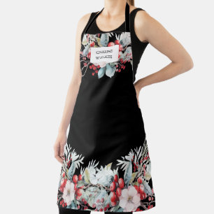 Tablier Berries d'hiver luxueux Monogramme de vacances Apr