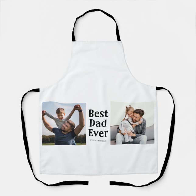 Tablier Best Dad Ever 2 photo Collage Fête des pères cadea (Recto)