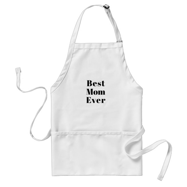 Tablier Best Mom Ever noir blanc moderne typographie chic (Devant)