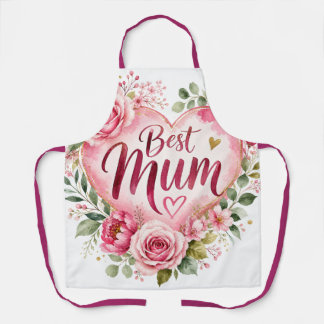 Tablier Best Mum Aquarell Blumenherz Design