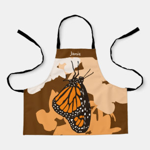 Tablier Beurre-papillon de Monarque orange stylisé mignon