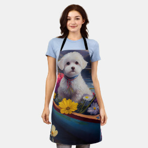 Tablier Bichon Frise sur une pagaie : une aventure Pittore