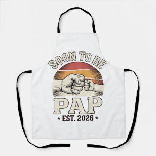 Tablier Bientôt Papa 2026 Vintage Bébé Poing Design_
