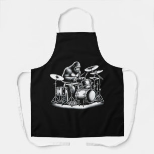 Tablier Bigfoot Drummer Sasquatch Jouer Drums Musicien B