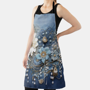 Tablier Bijoux en costume sur Denim bleu