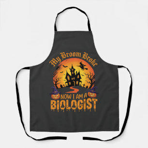 Tablier Biologiste d'Halloween Sorcière Citrouille Maison