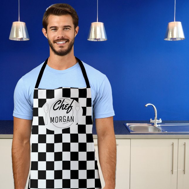 Tablier Bistrot vintage noir et blanc (Cook in style and with a sense of humor with our fun customizable apron. )