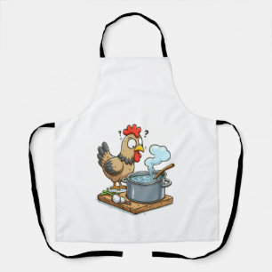 Tablier Bizarre de poulet à la Cuisine - Hen Making Soup
