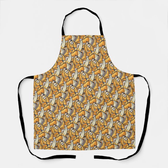 Tablier Bizarre Jaune Banane Motif Cadeau mignon été (Recto)