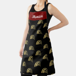 Tablier Black & Gold Parties scintillant rainbow nom perso