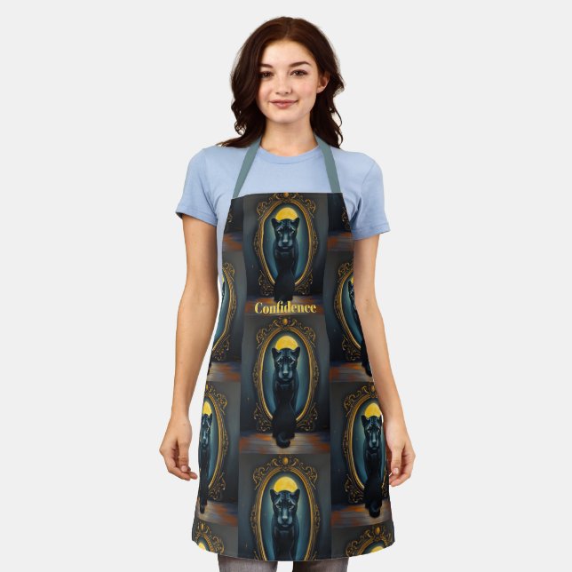 Tablier Black Kitten to Panther Confidence Apron 🐱➡️🖤 (Porté)