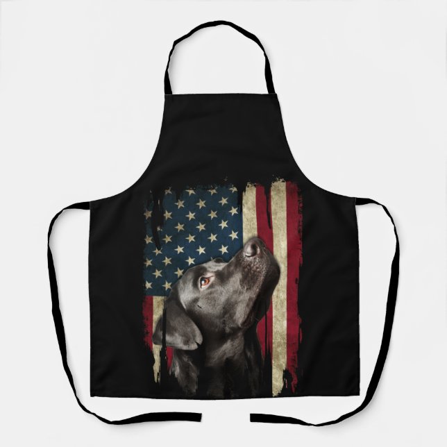 Tablier Black Labrador Gift États-Unis Propriétaire du lab (Recto)