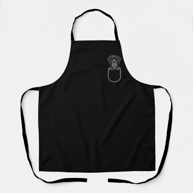 Tablier Black Labrador In The Breast Pocket (Recto)
