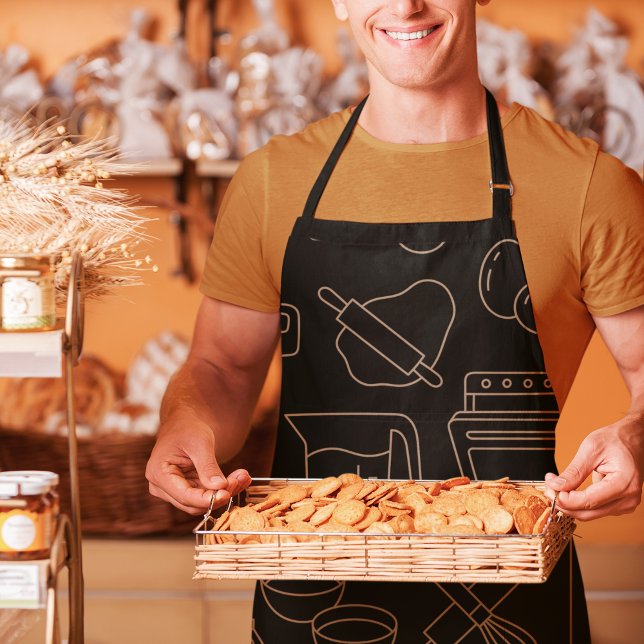 Tablier Black Master Chef Papa Cuisine & Cuisine Ustensile (Créateur téléchargé)