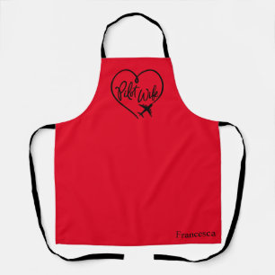 Tablier Black Script Pilote Femme Bouclée Carrosserie Roug