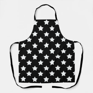 Tablier Black White Stars Motif Décor
