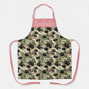 Tablier Blackberries Green Feuille Motif Art