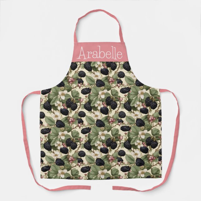 Tablier Blackberries Green Feuille Motif Art (Recto)