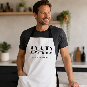 Tablier blanc moderne personnalisé pour papa