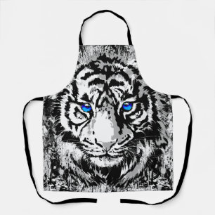 Tablier blanc Tigre noir blanc