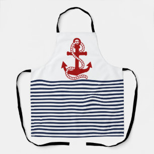 Tablier Bleu blanc de la marine et Ancho rouge