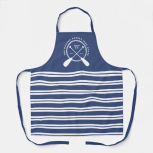 Tablier Bleu Blanc Nautique Maison du lac Monogramme