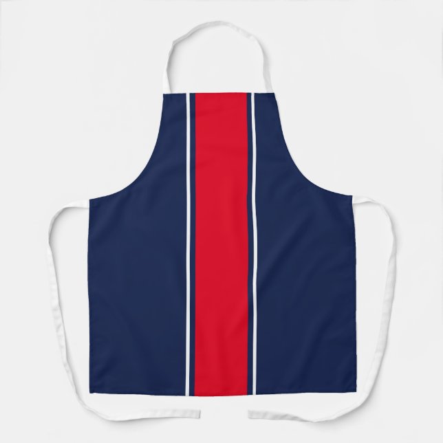 Tablier Bleu brillant Rouge Blanc Marine Bleu Stripes de c (Recto)
