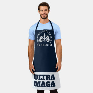 Tablier bleu Dieu Famille Pays Liberté ULTRA MAGA