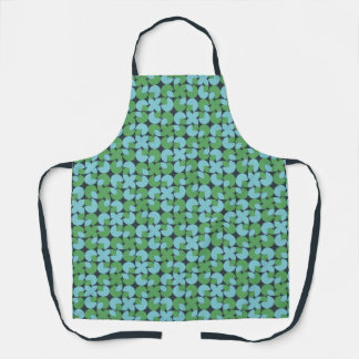 Tablier Bleu et vert Rétro Formes organiques Apron