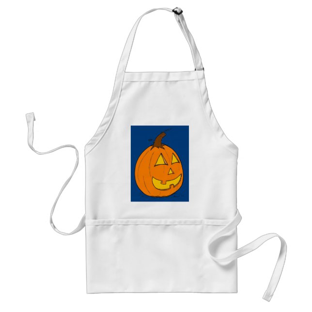 Tablier bleu Jack o' Lantern (Devant)