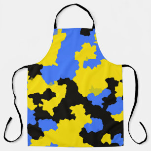 Tablier Bleu Jaune Noir Conception abstraite