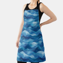 Tablier Bleu Méditerranéen Vagues Tout-En-Plan