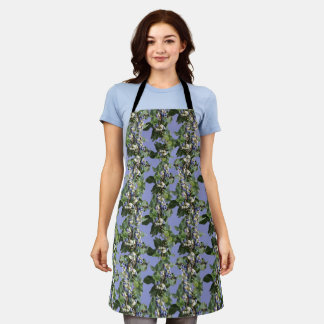 Tablier Bleu Myrtille Vigne Cottage Cuisine Partout