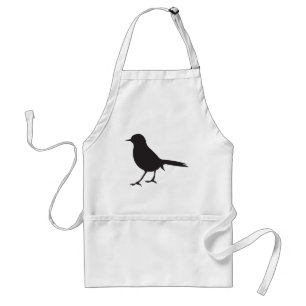 Tablier Bleu noir et blanc d'oiseau de moineau de