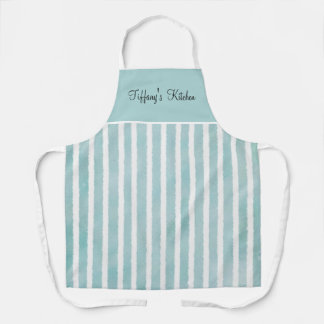 Tablier Bleu océan et rayures blanches