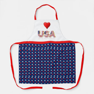 Tablier Bleu rouge Patriotique USA 4 juillet