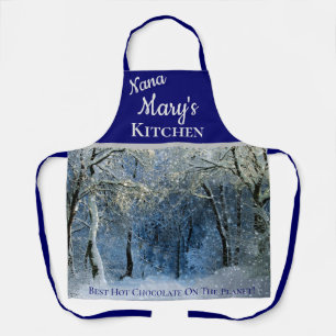Tablier Bleu Silver Forêt neigeuse Nana Tout-En-Plan