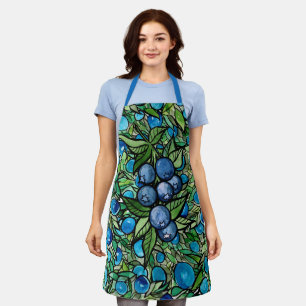Tablier Bleuets Ferme de myrtilles Bleu