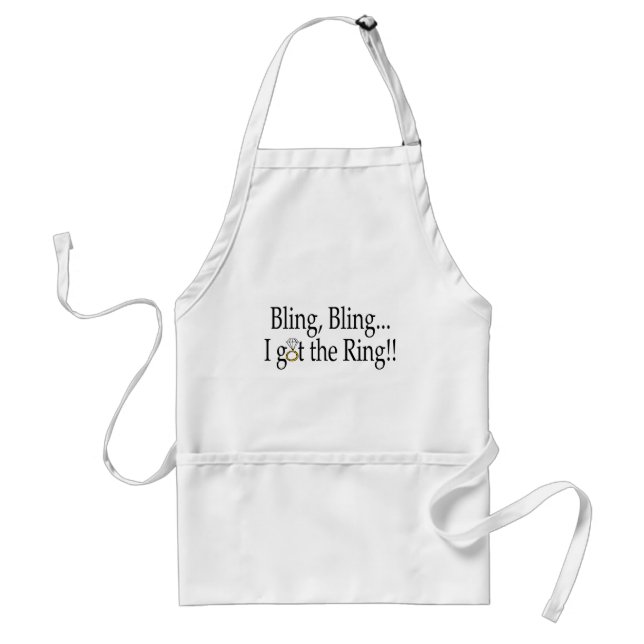 Tablier Bling Bling j'ai obtenu le fiançailles de mariage (Devant)