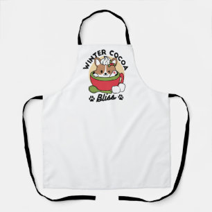 Tablier Bliss de cacao d'hiver - Chien mignon en mode Mug