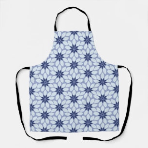 Tablier Blocage Imprimer Carrelage Fleurs bleues