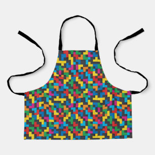 Tablier Blocs Rétro Tetris Motif Sans Couture
