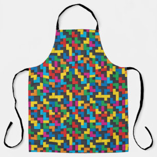 Tablier Blocs Rétro Tetris Motif Sans Couture