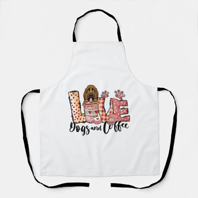 Tablier Bloodhound Chien Café Lover Chien Maman Valentines (Recto)