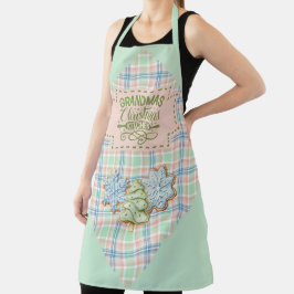 Tablier Blue Green and Pink Plaid Grandma's Kitchen