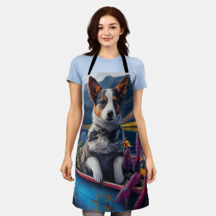 Tablier Blue Heeler sur une pagaie : Une aventure pittores