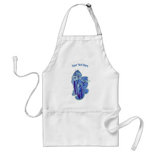Tablier Blue Irises Floral Art Personnalisé