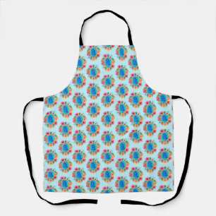 Tablier Blue Island Tortues de mer tropicales Floral