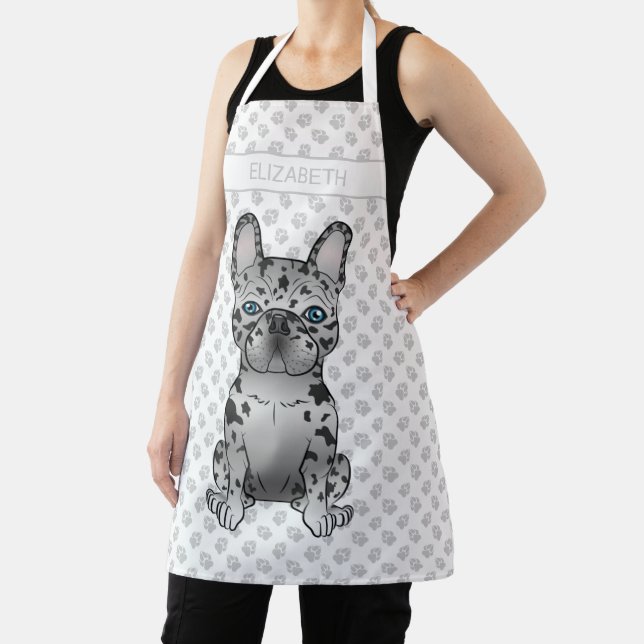 Tablier Blue Merle French Bulldog Frenchie Cute Dog & Name (Insitu)