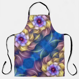 Tablier Blue Pastel Fractal Flower Abstrait